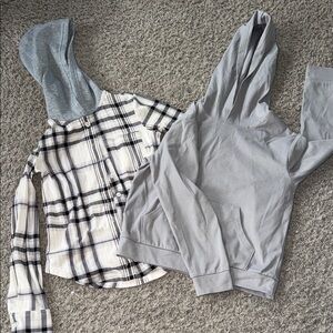 Gray and Plaid Hoodies